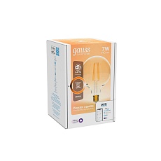 Лампа светодиодная диммируемая филаментная Gauss Smart Home Filament E27 7W 2500K золотистая 1320112
