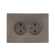 Валенсия лицевая панель розетка 2-местной б/з 10А графит с защ. штор. EKF PROxima ESR10-L-102-60