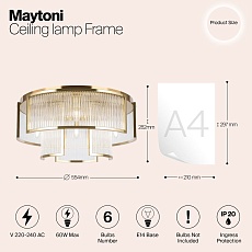 Потолочная люстра Maytoni Frame MOD174CL-06G 1
