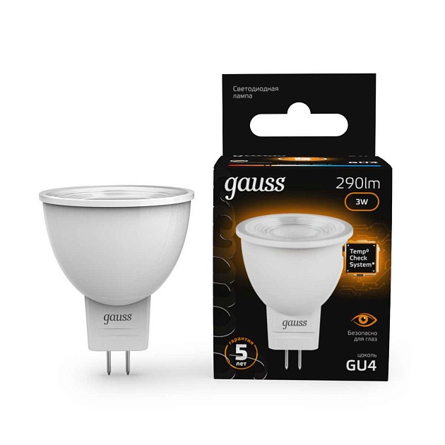 Лампа светодиодная Gauss GU4 3W 3000K матовая 132517103 изображение 4 Лампа светодиодная Gauss GU4 3W 3000K матовая 132517103 Фото № 4