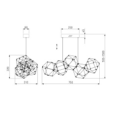 Подвесной светодиодный светильник Eurosvet Uma 90368/5 медь 1