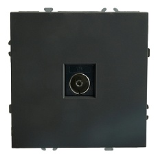 Розетка телевизионная 1-местная (механизм), STEKKER, 75 Ом, 5-862МГц, серия Эмили, RST00-5108-05, черный уголь, soft touch 49849