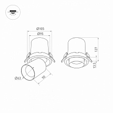 Встраиваемый светодиодный спот Arlight LTD-Pull-R100-10W Day4000 031364 1