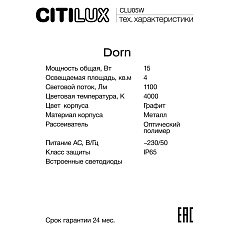 Уличный настенный светильник Citilux Dorn CLU05W 2