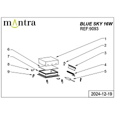 Встраивамое светодиодное окно Mantra BLUE SKY 9093 5