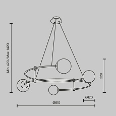 Подвесная люстра Maytoni Balance MOD317PL-04G 2