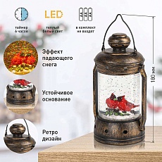 Светодиодная новогодняя фигура ЭРА ENGDS-12 Красный кардинал 1 LED Б0051944 2