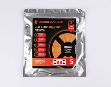 Светодиодная влагозащищенная лента Ambrella Light 9,6W/m 120LED/m 2835SMD теплый белый 5M GS1201 3