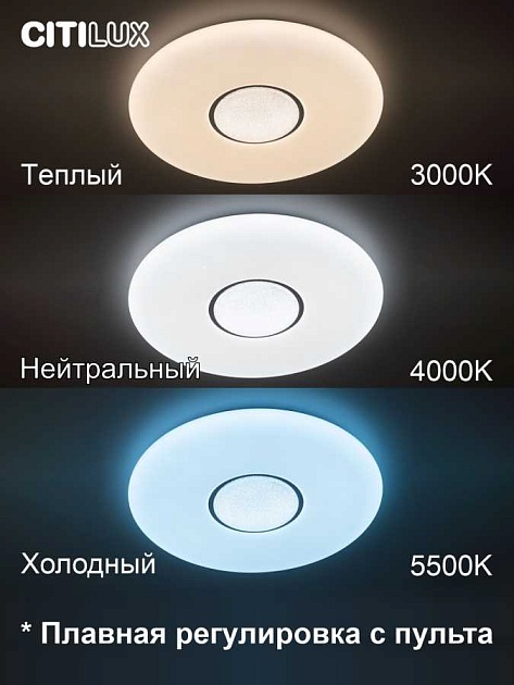 Потолочный светодиодный светильник Citilux Санта CL723900G Фото № 12