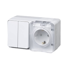 Блок розетка-выключатель Systeme Electric AtlasDesign белый ATN540174