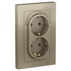 Розетка с/з двойная Systeme Electric AtlasDesign 16А ATN000524