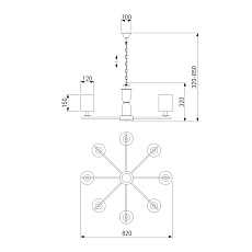 Подвесная люстра Eurosvet Caprera 60146/8 латунь Smart 3