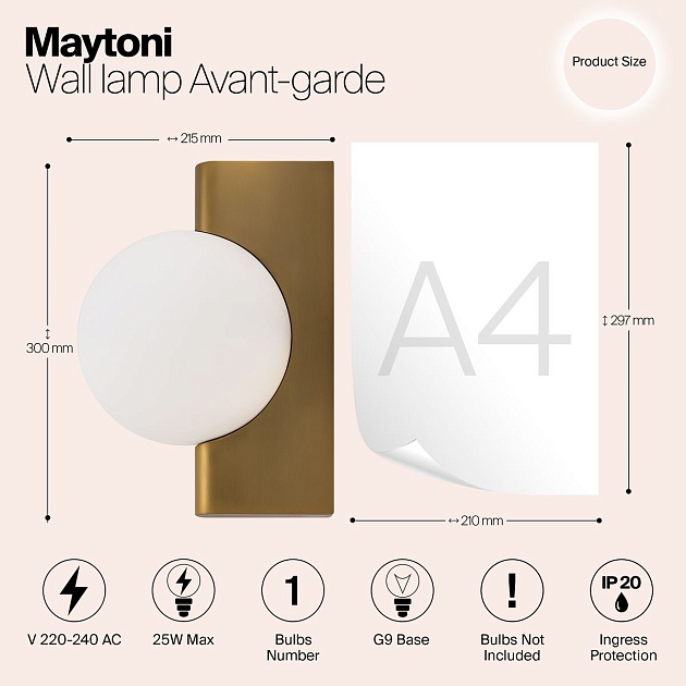 Бра Maytoni Avant-garde MOD324WL-01BS Фото № 2