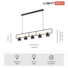 Светильник подвесной Lightera Rudolf LE114L-5B SMART 1