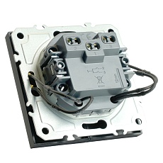 Выключатель 2-клавишный c индикатором (механизм), STEKKER, 250В, 10А, серия Эмили, RSW10-5102-05, черный уголь, soft touch 49838 3