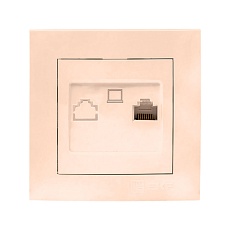 Валенсия розетка компьютерная RJ-45 1-местная кремовая EKF PROxima EWK01-035-20