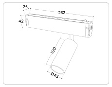Трековый светодиодный светильник Ambrella Light Track System Magnetic 220V GL1211 2
