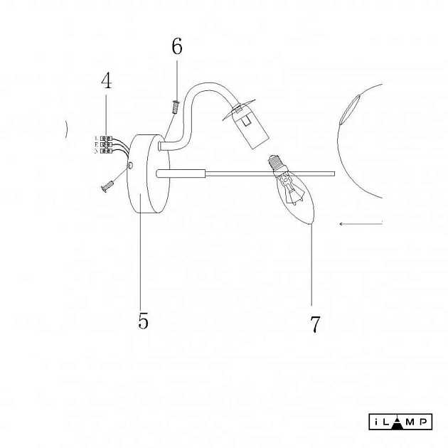 Бра iLamp Globe 10346W/1 BK-WH изображение 2 Бра iLamp Globe 10346W/1 BK-WH Фото № 2
