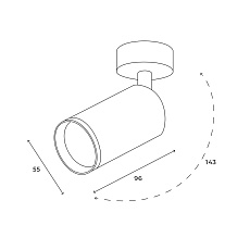 Точечный светильник Hesby Lighting Hesby Focus IP20, 50Вт, GU10, черный HSBL_0115 1