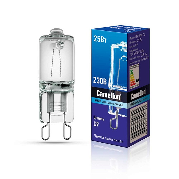 Лампа галогенная Camelion G9 25W CL 3000K 5845 изображение 1 Лампа галогенная Camelion G9 25W CL 3000K 5845 Фото № 1