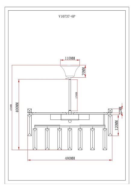 Потолочная люстра Moderli Crystal V10737-6P Фото № 2