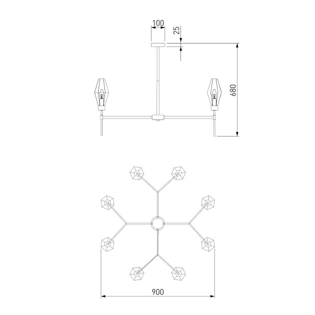 Потолочная люстра Eurosvet Prism 60143/8 хром Фото № 4
