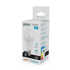 Лампа светодиодная Gauss E27 30W 4100K матовая 73229 1