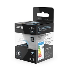 Лампа светодиодная Gauss GU10 5W 4100K матовая 101506205 2