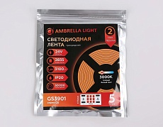 Светодиодная лента Ambrella Light 26W/m 324LED/m 2835SMD теплый белый 5M GS3901 3