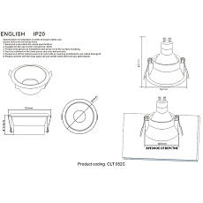 Встраиваемый светильник Crystal Lux CLT 052C BL-GO 1