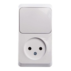 Блок розетка-выключатель Systeme Electric Этюд белый BPA16-204B