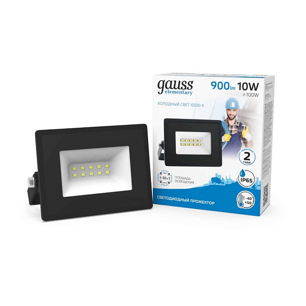 Прожектор светодиодный Gauss 10W 613100310 изображение 4 Прожектор светодиодный Gauss 10W 613100310 Фото № 4