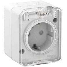 Розетка 2К+З Systeme Electric AtlasDesign 16A 250V со шторками белая ATN540145