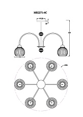 Подвесная люстра MyFar Flora MR2271-6C 1