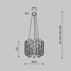 Подвесная люстра Modelux ML.6621.9 CR 2