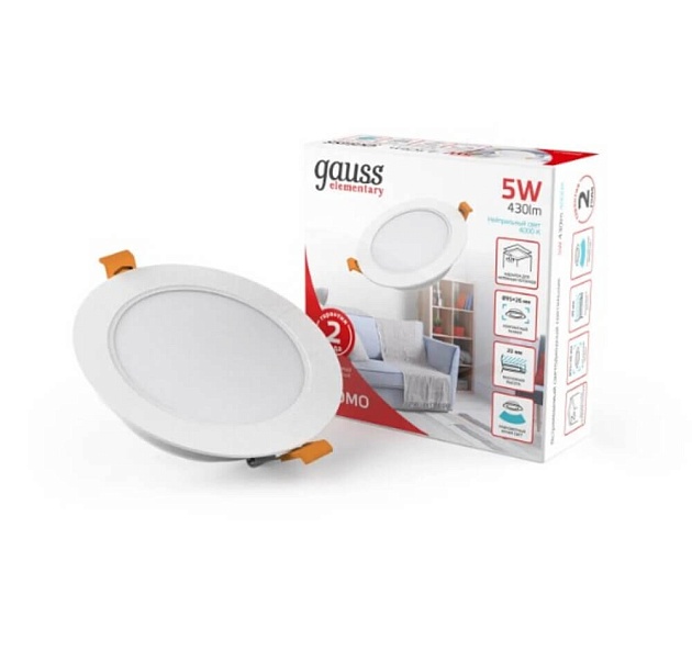 Встраиваемый светильник Gauss Elementary Downlight 9100420205 изображение 8 Встраиваемый светильник Gauss Elementary Downlight 9100420205 Фото № 8