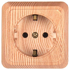Розетка 2П+3 открытой установки IP20 16А 250В (керамика) сосна 