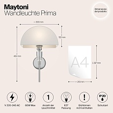 Настенный светильник Maytoni Prima Z034WL-01CH 1