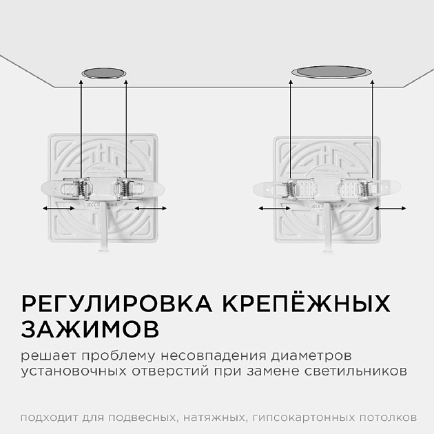 Встраиваемая светодиодная панель Apeyron 06-117 изображение 8 Встраиваемая светодиодная панель Apeyron 06-117 Фото № 8