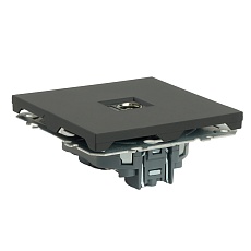 Розетка телевизионная 1-местная (механизм), STEKKER, 75 Ом, 5-862МГц, серия Эмили, RST00-5108-05, черный уголь, soft touch 49849 2