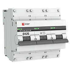 Автоматический выключатель 3P 125А (D) 10kA ВА 47-100 EKF PROxima mcb47100-3-125D-pro