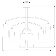 Подвесная люстра Eurosvet Omber 70137/6 латунь 2