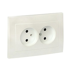 Валенсия лицевая панель розетка 2-местной б/з 10А жемчуг с защ. штор. EKF PROxima ESR10-L-102-50