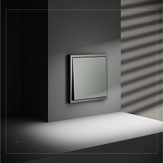 Выключатель с самовозвратом встраиваемый Voltum S70 одноклавишный 10А, (титан) VLS010606 4