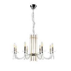 Подвесная люстра Crystal Lux AURELIO SP8 GOLD+CHROME/TRANSPARENT