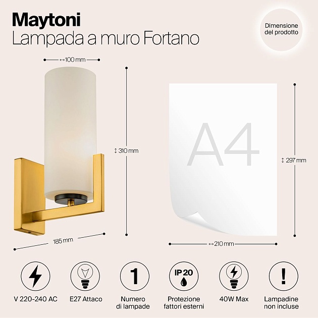 Бра Maytoni Fortano MOD089WL-01BS изображение 2 Бра Maytoni Fortano MOD089WL-01BS Фото № 2