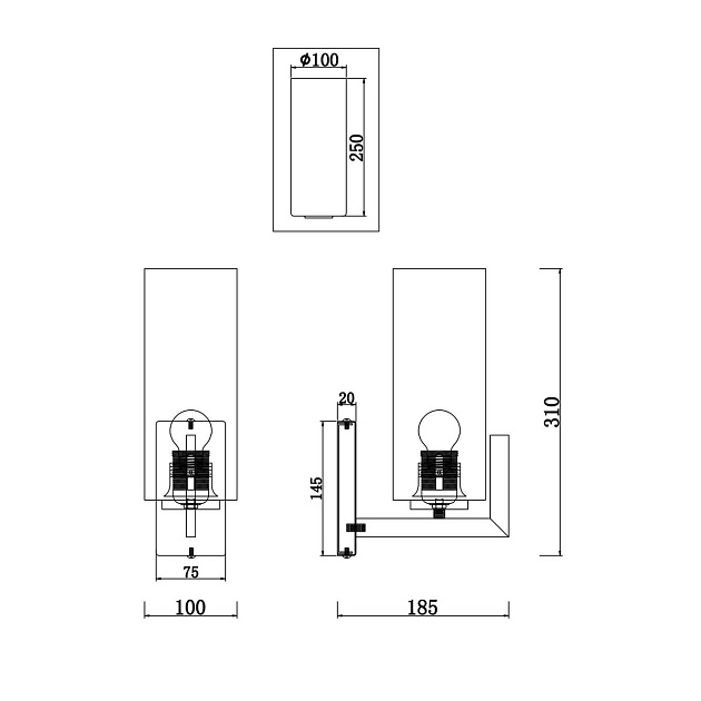 Бра Maytoni Fortano MOD089WL-01BS изображение 4 Бра Maytoni Fortano MOD089WL-01BS Фото № 4