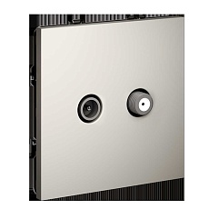 Розетка телевизионнная встраиваемая Voltum S70 оконечная TV+SAT, (кашемир) VLS060403