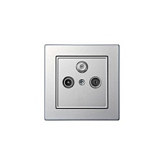 ТВ-розетка оконечная TV/R/SAT Liregus Epsilon серебро 28-1825