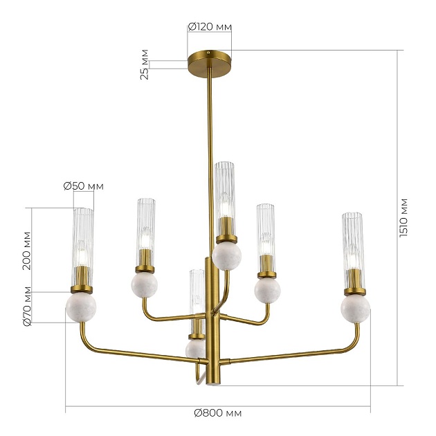 Подвесная люстра ST Luce Medea SL1244.303.06 изображение 2 Подвесная люстра ST Luce Medea SL1244.303.06 Фото № 2